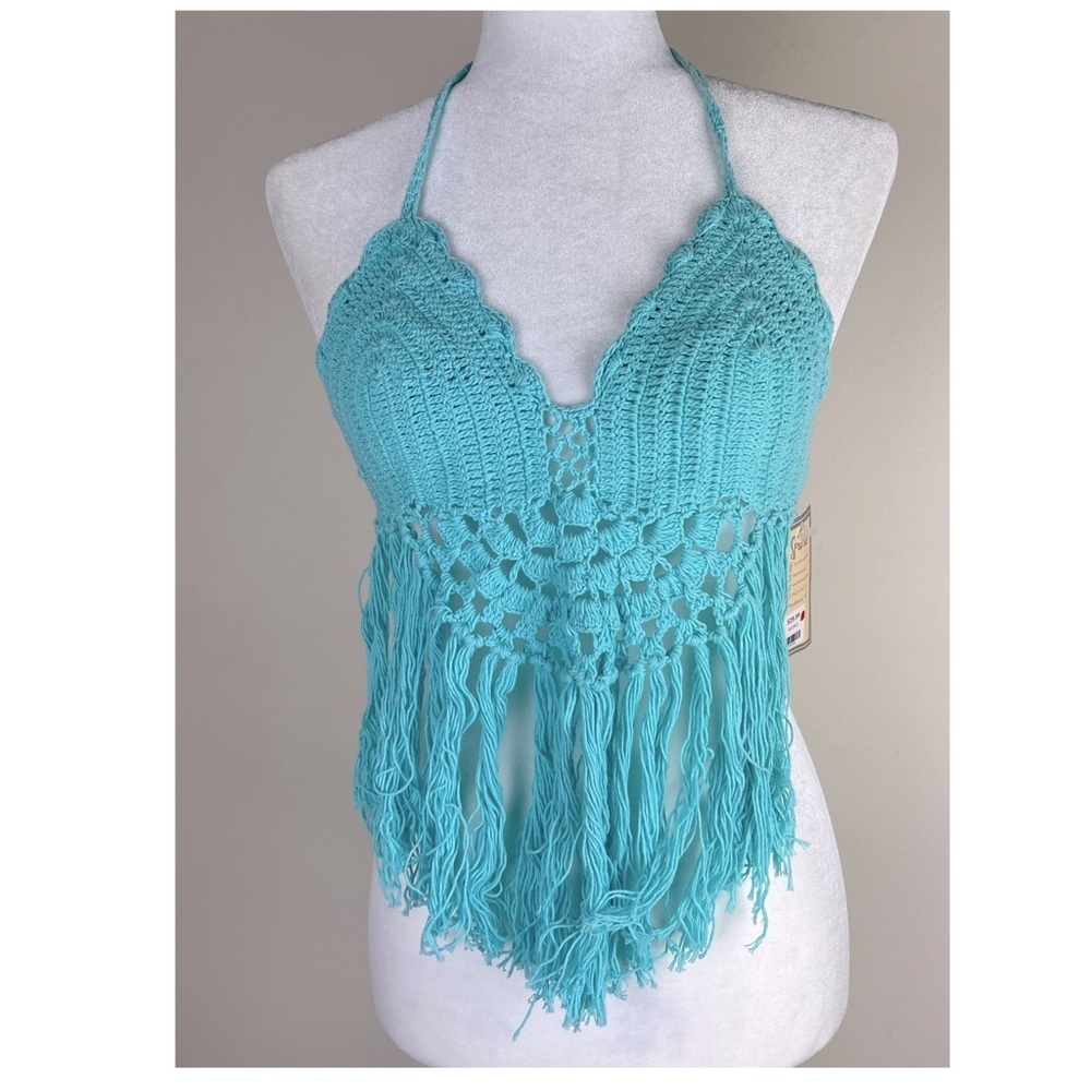 Shop Therapy Imports | Crochet Fringe Halter Top Festival Retro | S/M